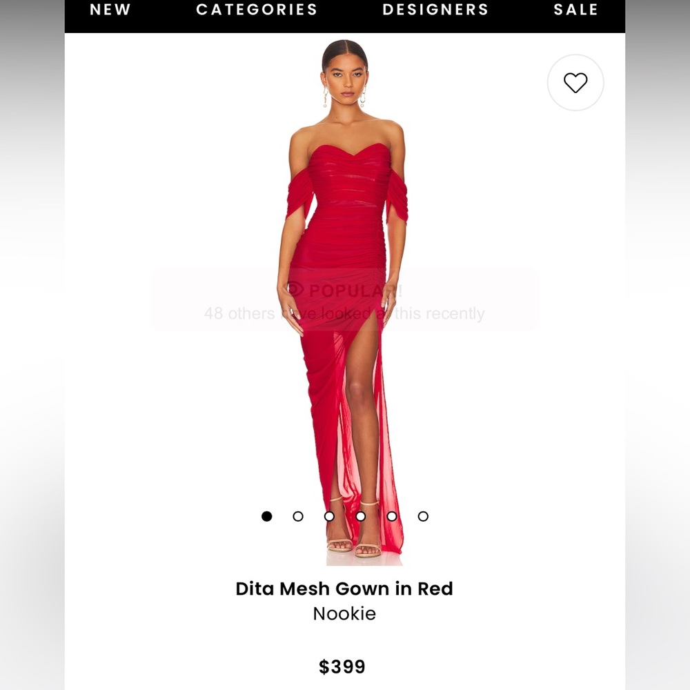Nookie Dita Mesh Gown in Red